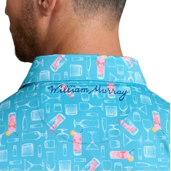 William Murray Golf Azalea Cocktail S/S Polo Light Blue Coral Size L NEW SEALED - Picture 3 of 8
